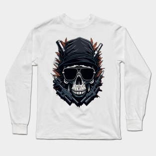 Skull with guns Long Sleeve T-Shirt